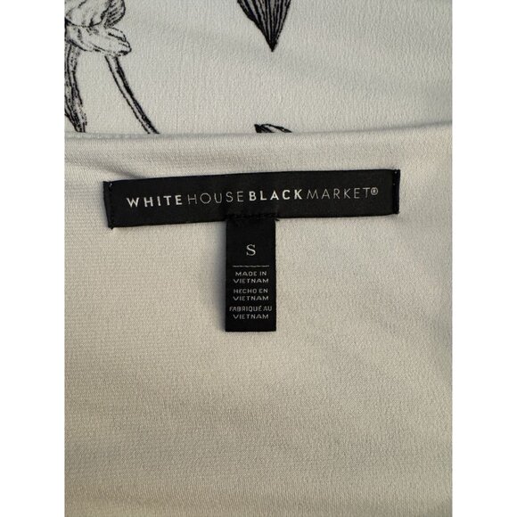 White House Black Market Floral Print V-Neck Top Size S Long Sleeve Shirt Blouse - Picture 4 of 5